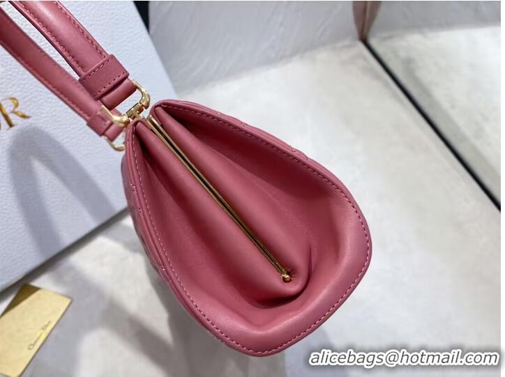 Reasonable Price DIOR CARO COLLE NOIRE CLUTCH Cannage Lambskin C0688 pink