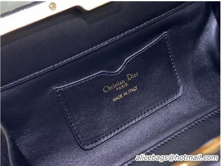 Inexpensive DIOR CARO COLLE NOIRE CLUTCH Cannage Lambskin C0688 Black