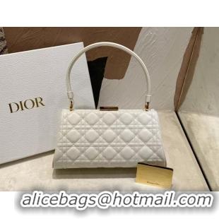 Top Grade DIOR CARO COLLE NOIRE CLUTCH Cannage Lambskin C0688 white