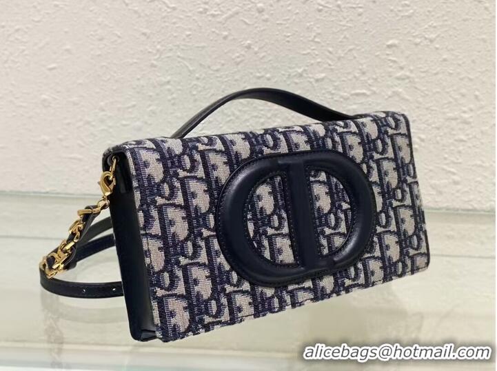 Buy Discount Dior CD SIGNATURE MINI BAG Blue Oblique Jacquard S2209U