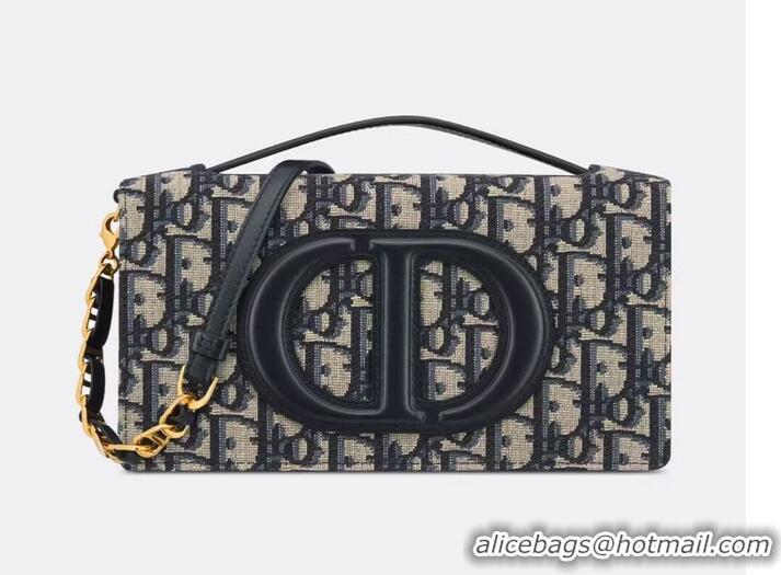 Buy Discount Dior CD SIGNATURE MINI BAG Blue Oblique Jacquard S2209U