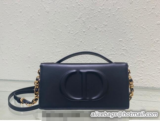 New Fashion Dior CD SIGNATURE MINI BAG Black Calfskin with Embossed CD Signature S2209U