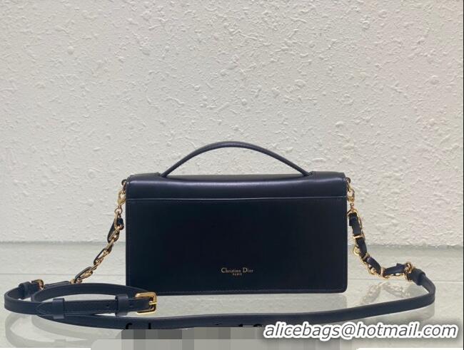 New Fashion Dior CD SIGNATURE MINI BAG Black Calfskin with Embossed CD Signature S2209U