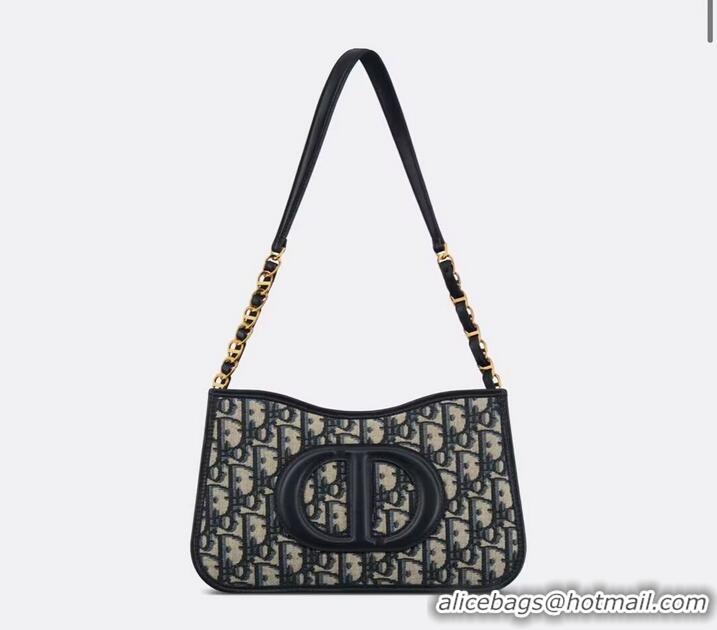 Cheapest Dior CD SIGNATURE HOBO MINI BAG Blue Dior Oblique Jacquard S2213UTZ