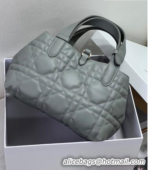 Luxury Discount Dior Small Toujours Tote bag in Macrocannage Calfskin M2822O Grey 2023