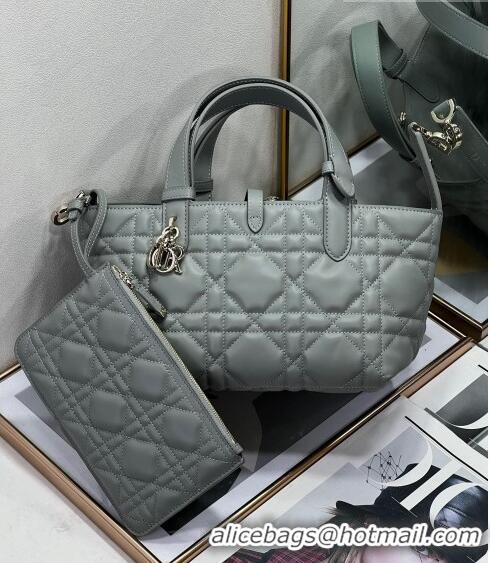 Luxury Discount Dior Small Toujours Tote bag in Macrocannage Calfskin M2822O Grey 2023