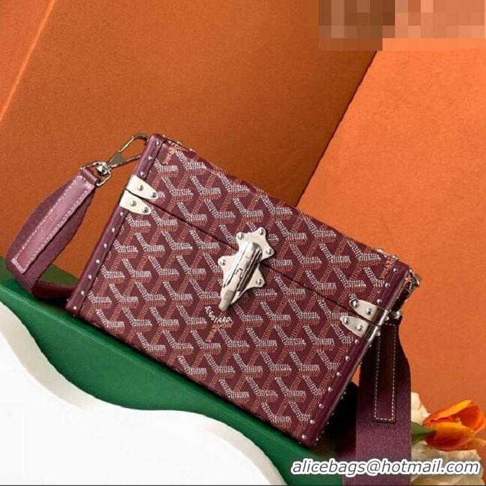 New Fashion Goyard Cassette Trunk Bag GY8821 Burgundy