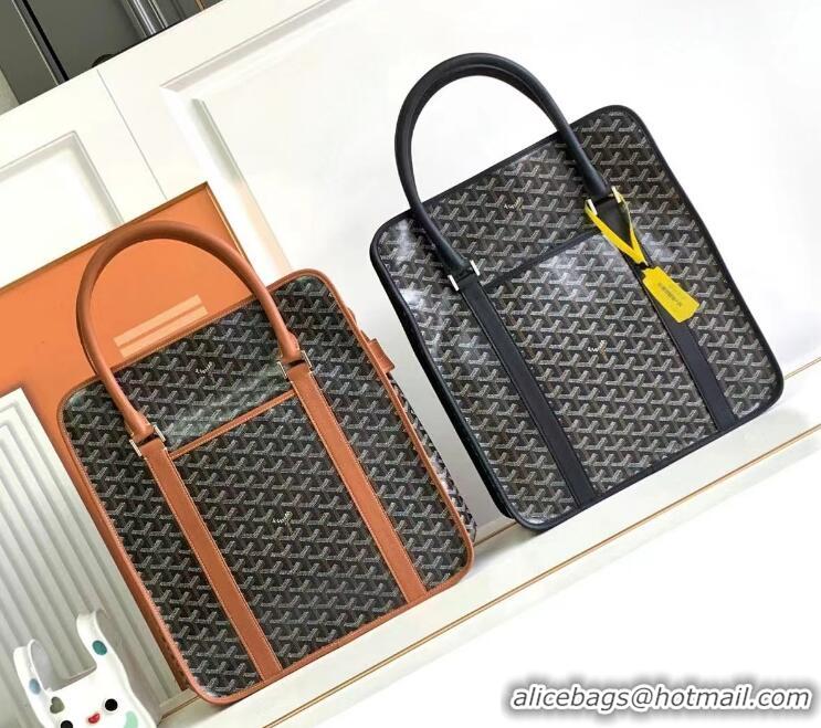 Famous Brand Goyard Bourgogne Tote Bag GY8825 Black And Tan