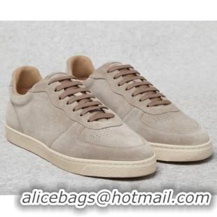 Top Grade Bruno Cucinelli Washed Suede Sneakers With Natural Rubber Sole C6465 For Men