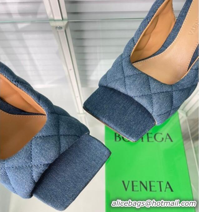 Shop Cheap Bottega Veneta Padded Heel Slingback Sandal 9cm Blue 524083