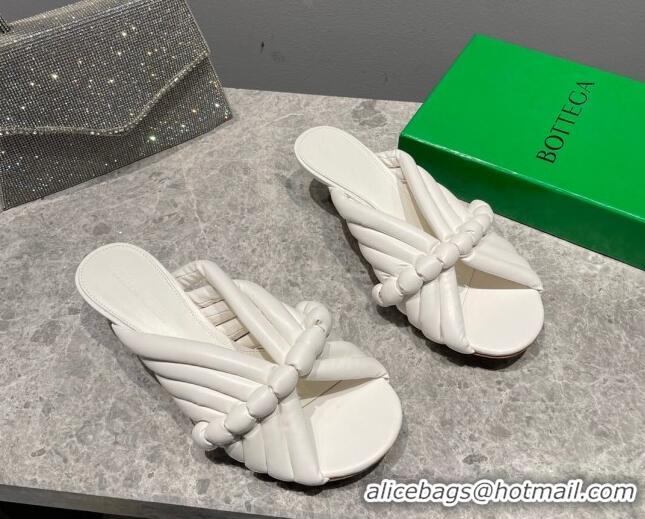 Classic Hot Bottega Veneta Padded Leather Heel Slide Sandals 4cm White 619049