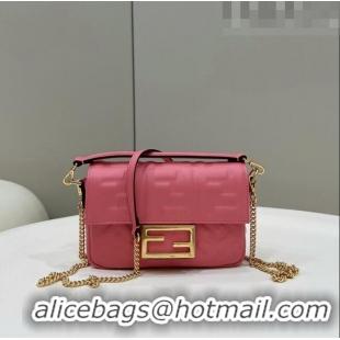 Top Quality Fendi Baguette Mini Nappa Leather Bag 0191S Pink 2 2023