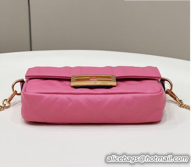 Top Quality Fendi Baguette Mini Nappa Leather Bag 0191S Pink 2 2023