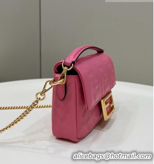 Top Quality Fendi Baguette Mini Nappa Leather Bag 0191S Pink 2 2023