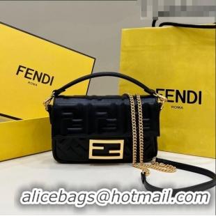 Top Quality Design Fendi Baguette Mini Nappa Leather Bag 0191S Black 2023