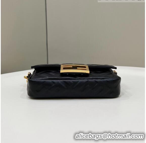 Top Quality Design Fendi Baguette Mini Nappa Leather Bag 0191S Black 2023