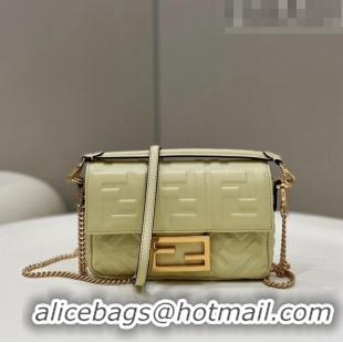 Cheapest Grade Fendi Baguette Mini Nappa Leather Bag Lemon 0191S Yellow 2023