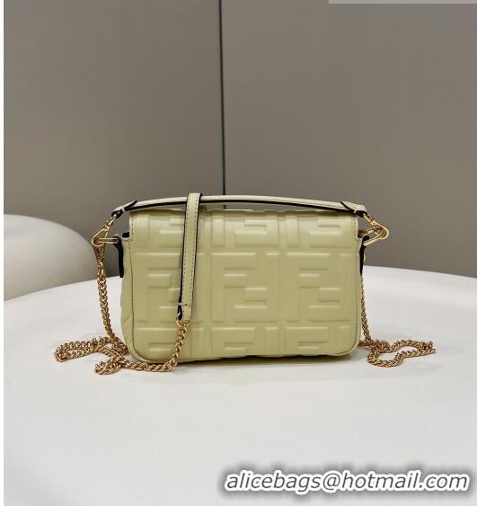 Cheapest Grade Fendi Baguette Mini Nappa Leather Bag Lemon 0191S Yellow 2023