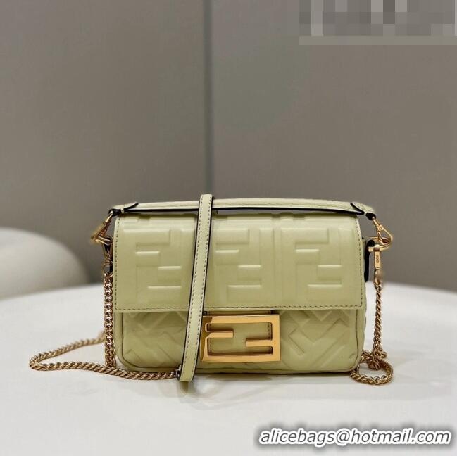 Cheapest Grade Fendi Baguette Mini Nappa Leather Bag Lemon 0191S Yellow 2023