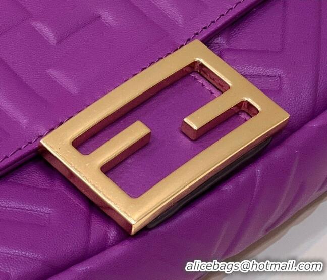 Hot Sell Cheap Fendi Baguette Mini Nappa Leather Bag 0191S Dark Purple 2023