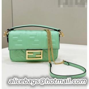 Low Cost Fendi Baguette Mini Nappa Leather Bag 0135S Light Green 2023