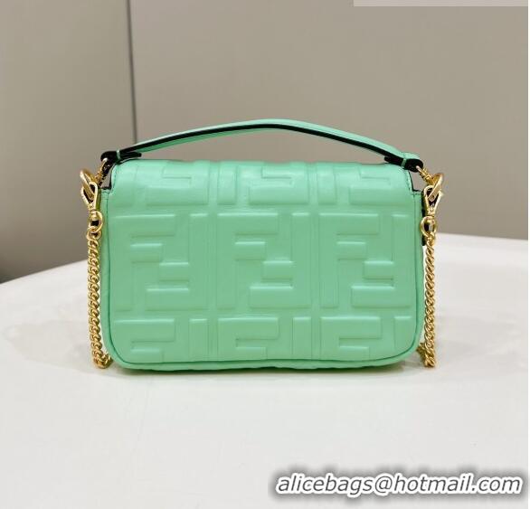 Low Cost Fendi Baguette Mini Nappa Leather Bag 0135S Light Green 2023