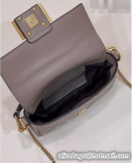 Inexpensive Fendi Baguette Mini Nappa Leather Bag 0135S Grey 2 2023