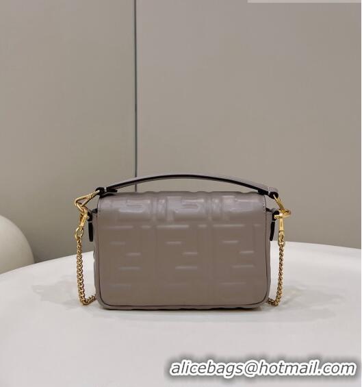 Inexpensive Fendi Baguette Mini Nappa Leather Bag 0135S Grey 2 2023