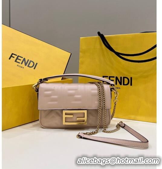 Popular Style Fendi Baguette Mini Nappa Leather Bag 0135S Light Pink 2023