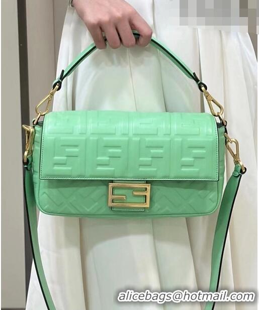 Well Crafted Fendi Baguette Medium Nappa Leather Bag 0135AM Light Green 2023