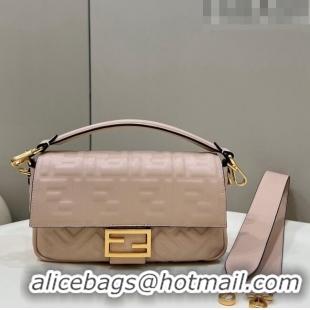 Good Product Fendi Baguette Medium Nappa Leather Bag 0135AM Nude 2023