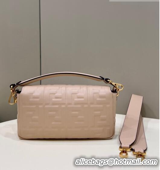 Good Product Fendi Baguette Medium Nappa Leather Bag 0135AM Nude 2023