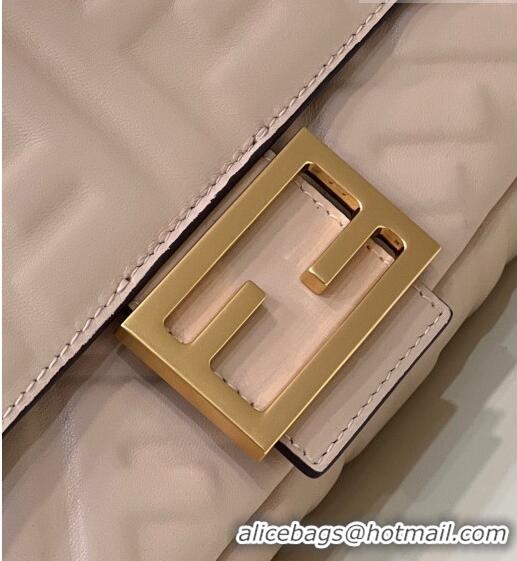 Good Product Fendi Baguette Medium Nappa Leather Bag 0135AM Nude 2023