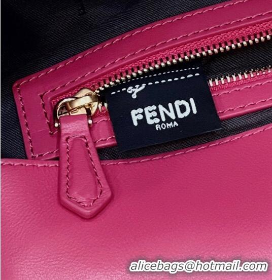 Best Quality Fendi Baguette Medium Nappa Leather Bag 0135AM Dark Pink 2023