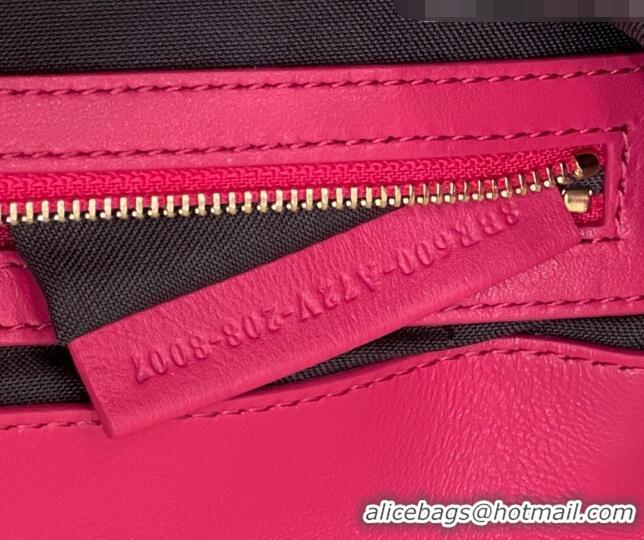 Best Quality Fendi Baguette Medium Nappa Leather Bag 0135AM Dark Pink 2023