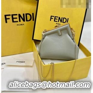 Inexpensive Design Fendi First Nano Bag Charm in Nappa Leather 80018S Light Green 2023