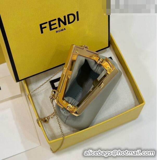 Inexpensive Design Fendi First Nano Bag Charm in Nappa Leather 80018S Light Green 2023