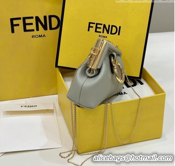 Inexpensive Design Fendi First Nano Bag Charm in Nappa Leather 80018S Light Green 2023