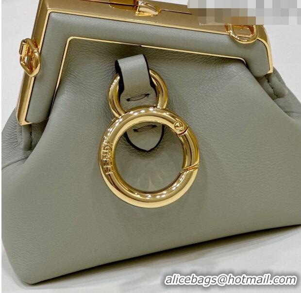 Inexpensive Design Fendi First Nano Bag Charm in Nappa Leather 80018S Light Green 2023