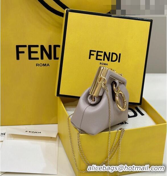 Super Quality Fendi First Nano Bag Charm in Nappa Leather Powder 80018S Nude 2023