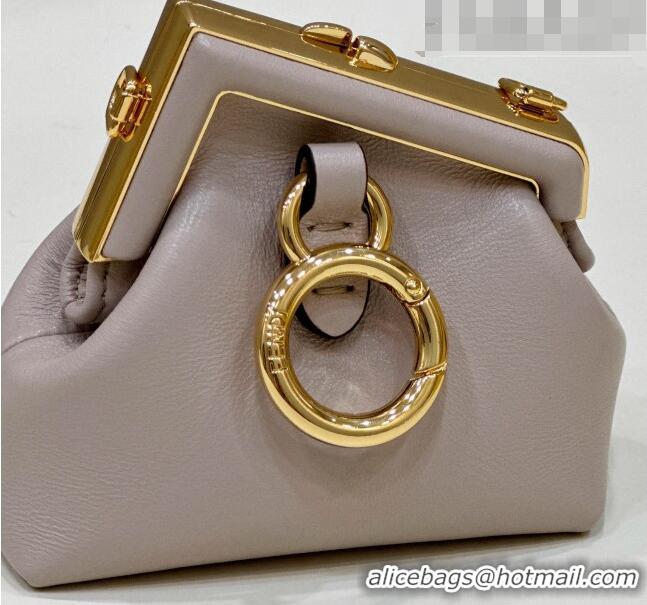 Super Quality Fendi First Nano Bag Charm in Nappa Leather Powder 80018S Nude 2023