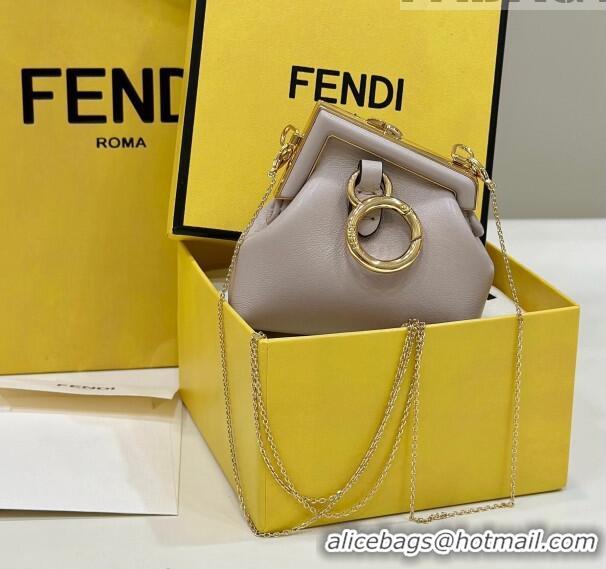 Super Quality Fendi First Nano Bag Charm in Nappa Leather Powder 80018S Nude 2023