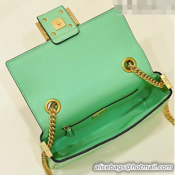 Buy Promotional Fendi Baguette Chain Midi Bag in FF Lambskin 8533 Light Green 2023