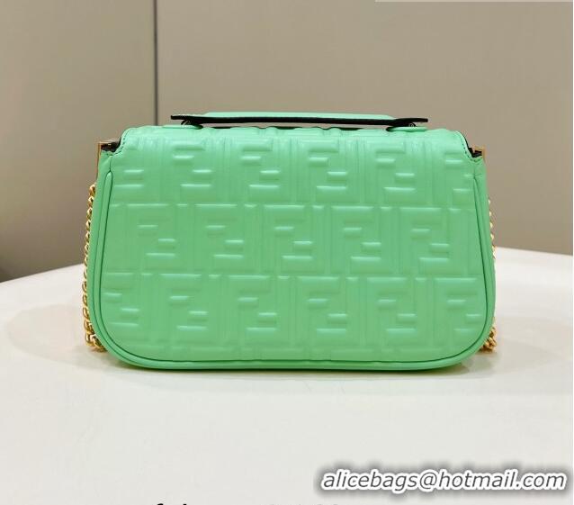 Buy Promotional Fendi Baguette Chain Midi Bag in FF Lambskin 8533 Light Green 2023