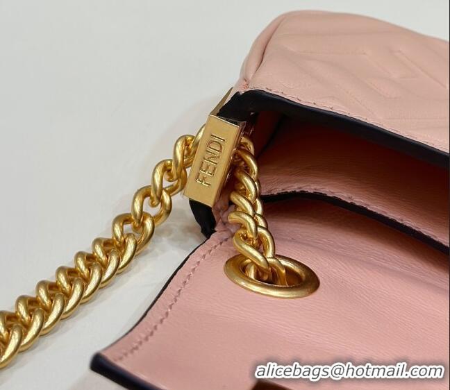 Promotional Fendi Nano Baguette Chain Mini Bag in FF Nappa Leather 8603S Light Pink 2023