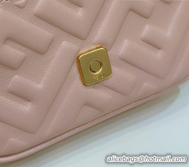 Promotional Fendi Nano Baguette Chain Mini Bag in FF Nappa Leather 8603S Light Pink 2023