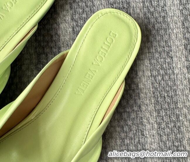 Luxurious Bottega Veneta Bunnie Flat Mules in Patent Leather Green 0619067