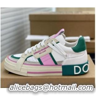 Unique Style Dolce&Gabbana Calfskin Custom 2.Zero Low-top Sneakers Green 110319