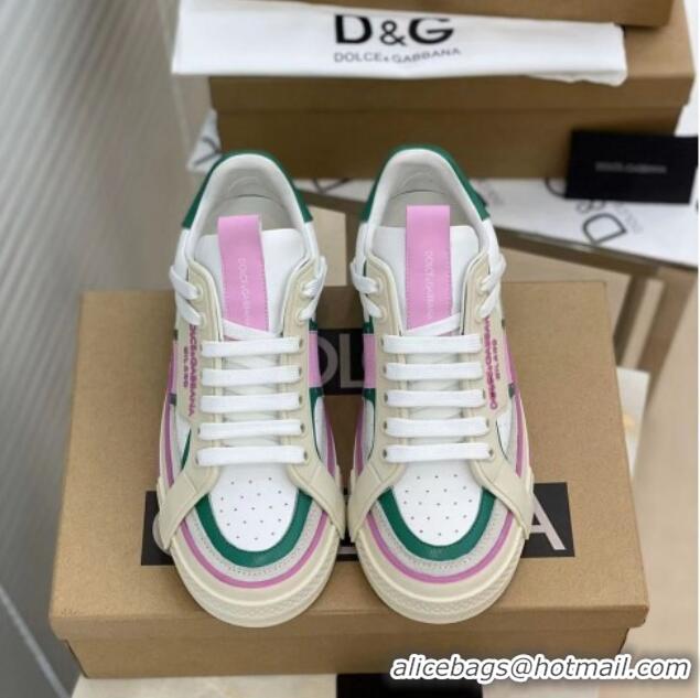 Unique Style Dolce&Gabbana Calfskin Custom 2.Zero Low-top Sneakers Green 110319