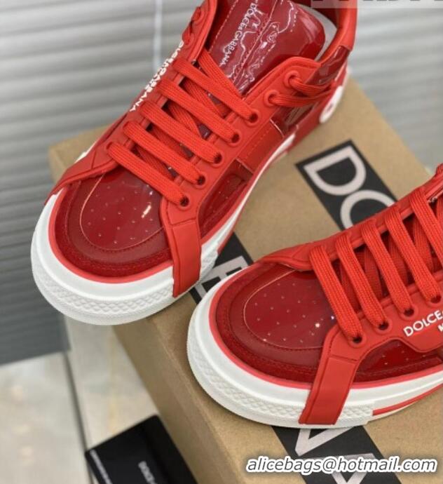 Best Price Dolce&Gabbana Calfskin Custom 2.Zero Low-top Sneakers Red 110323